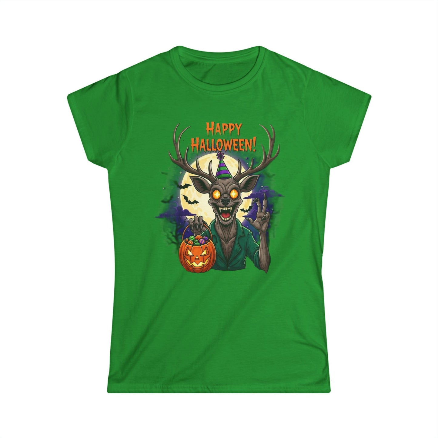 Womens Happy Halloween Wendigo Softstyle Tee