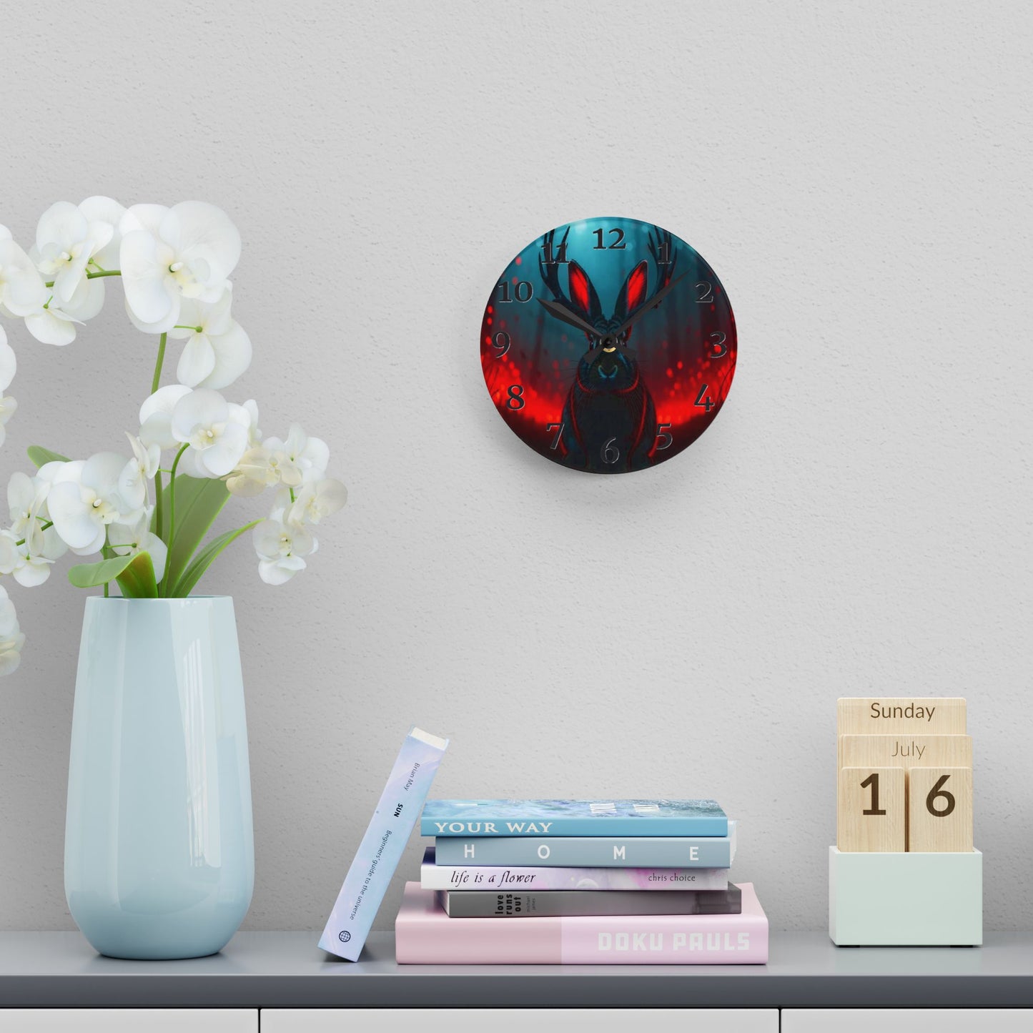 Demon Jackalope Acrylic Wall Clock