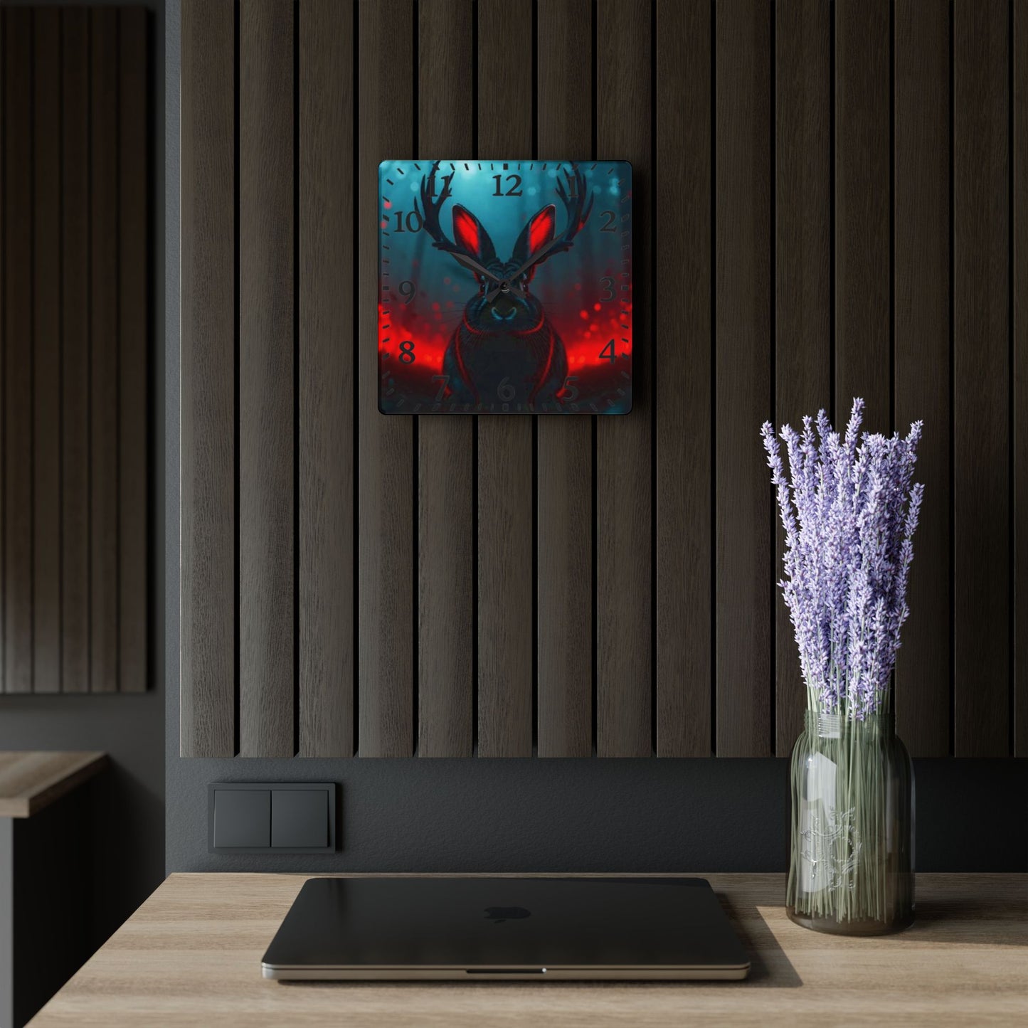 Demon Jackalope Acrylic Wall Clock