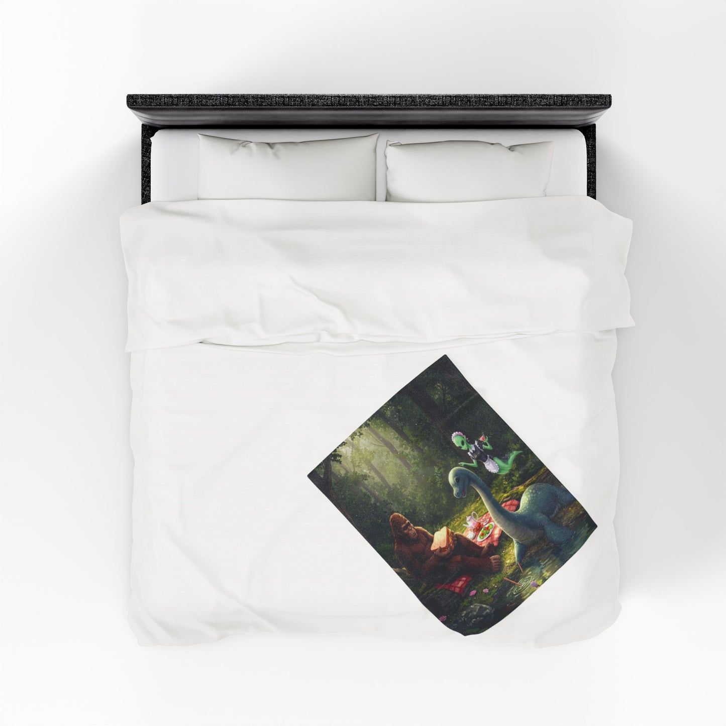 Cryptid Picnic Velveteen Plush Blanket