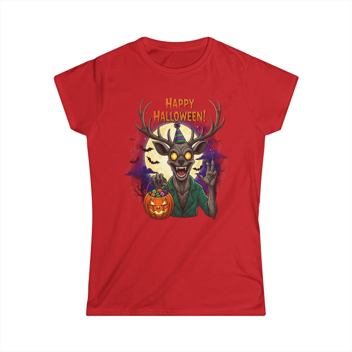 Womens Happy Halloween Wendigo Softstyle Tee
