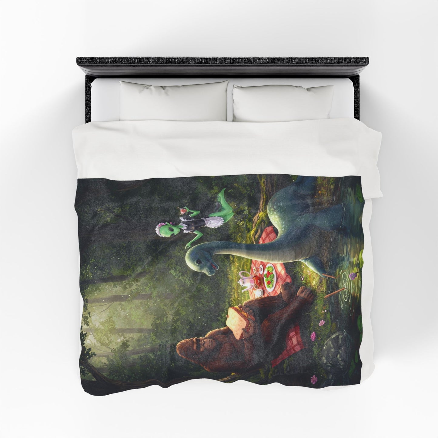Cryptid Picnic Velveteen Plush Blanket