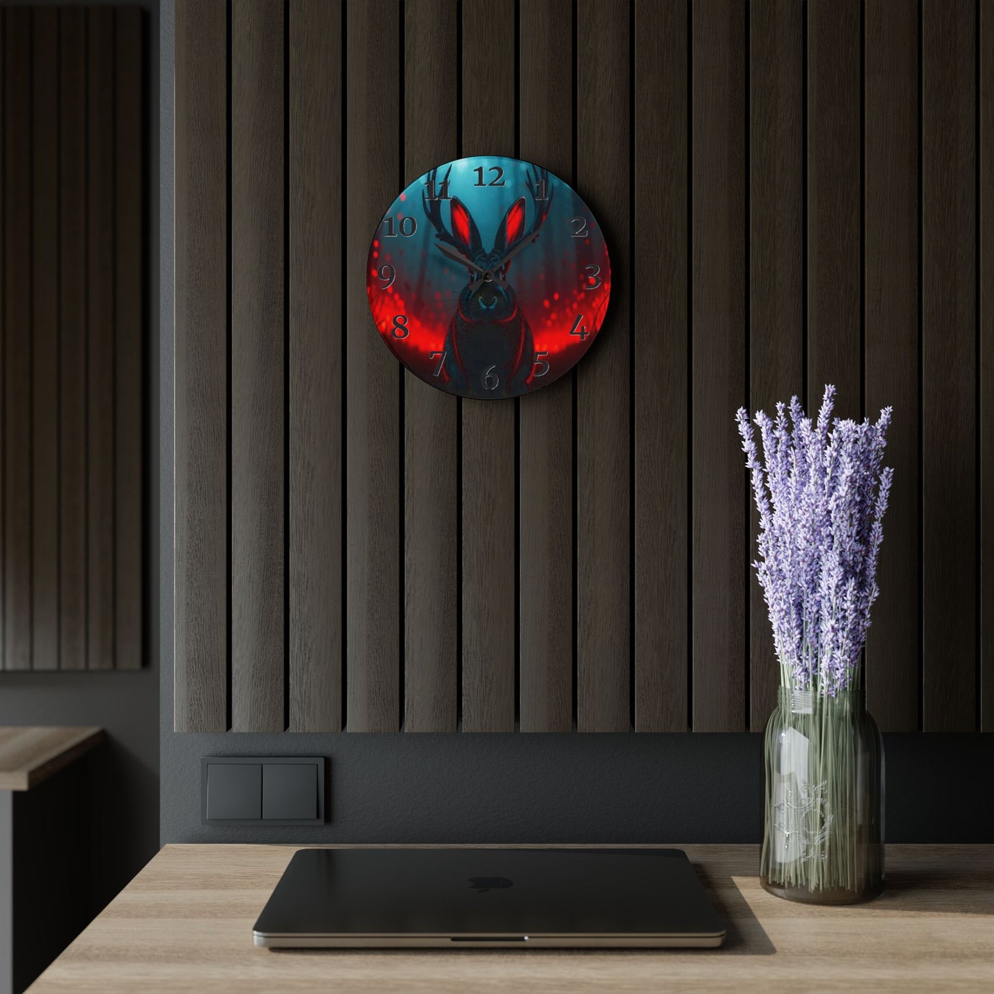 Demon Jackalope Acrylic Wall Clock