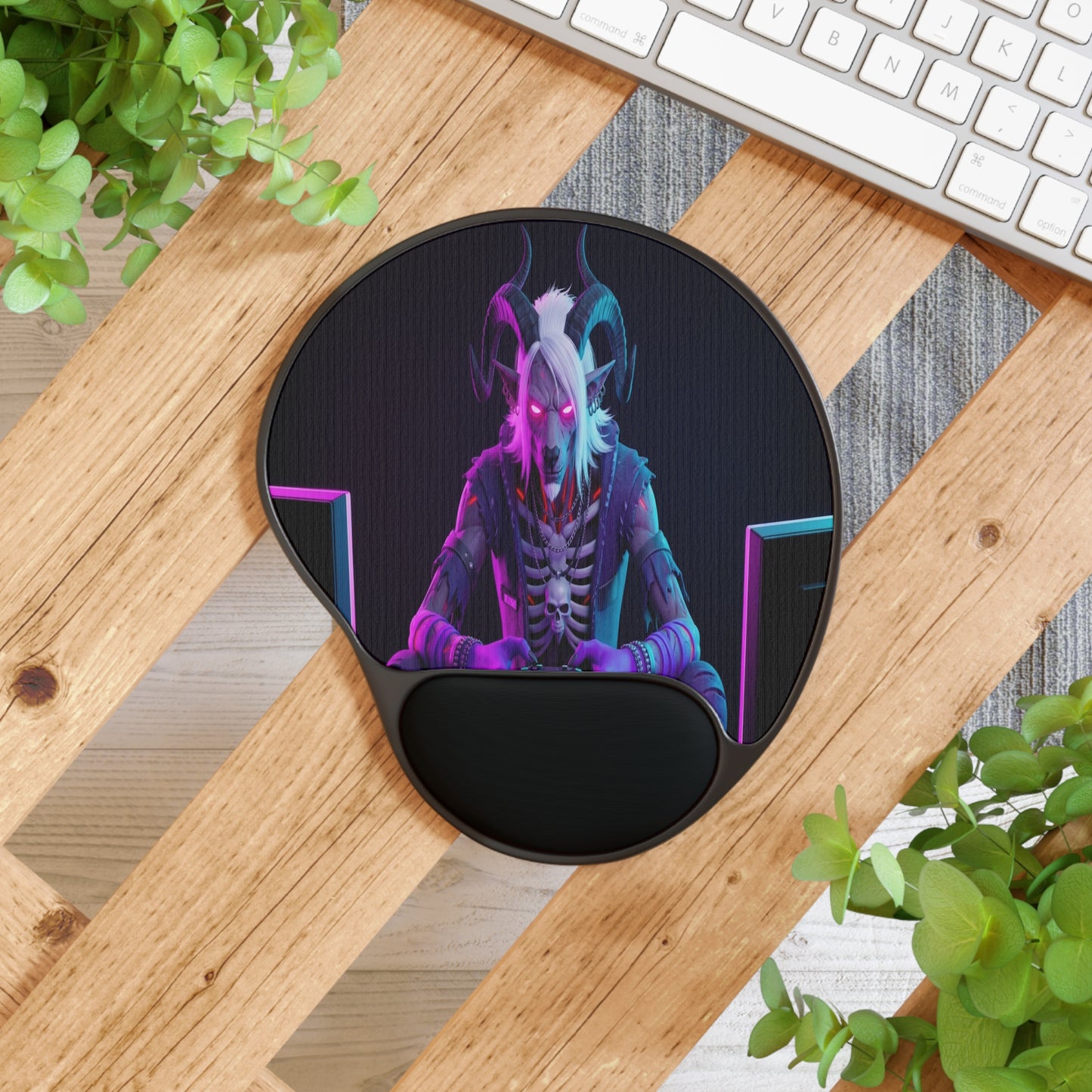 Neon Cryptid Goatman Gamer Mouse Pad