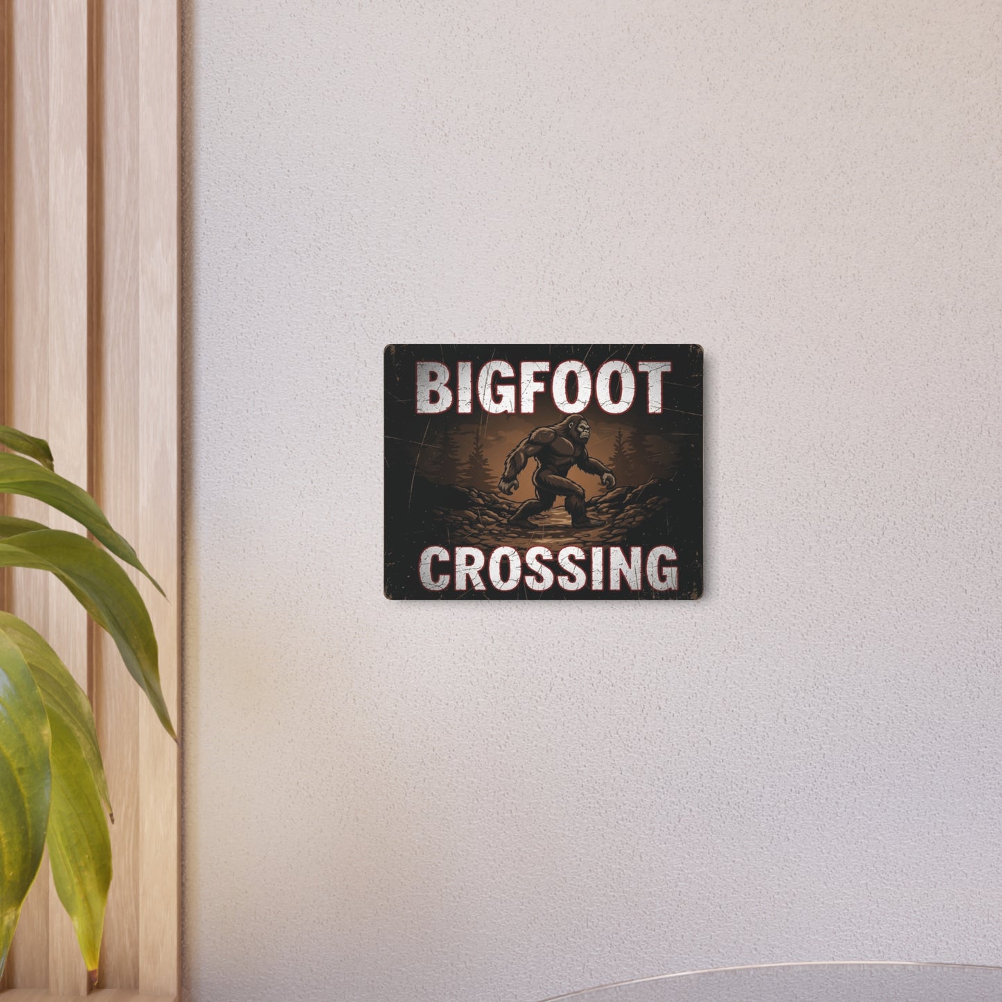 Bigfoot Crossing Metal Art Sign