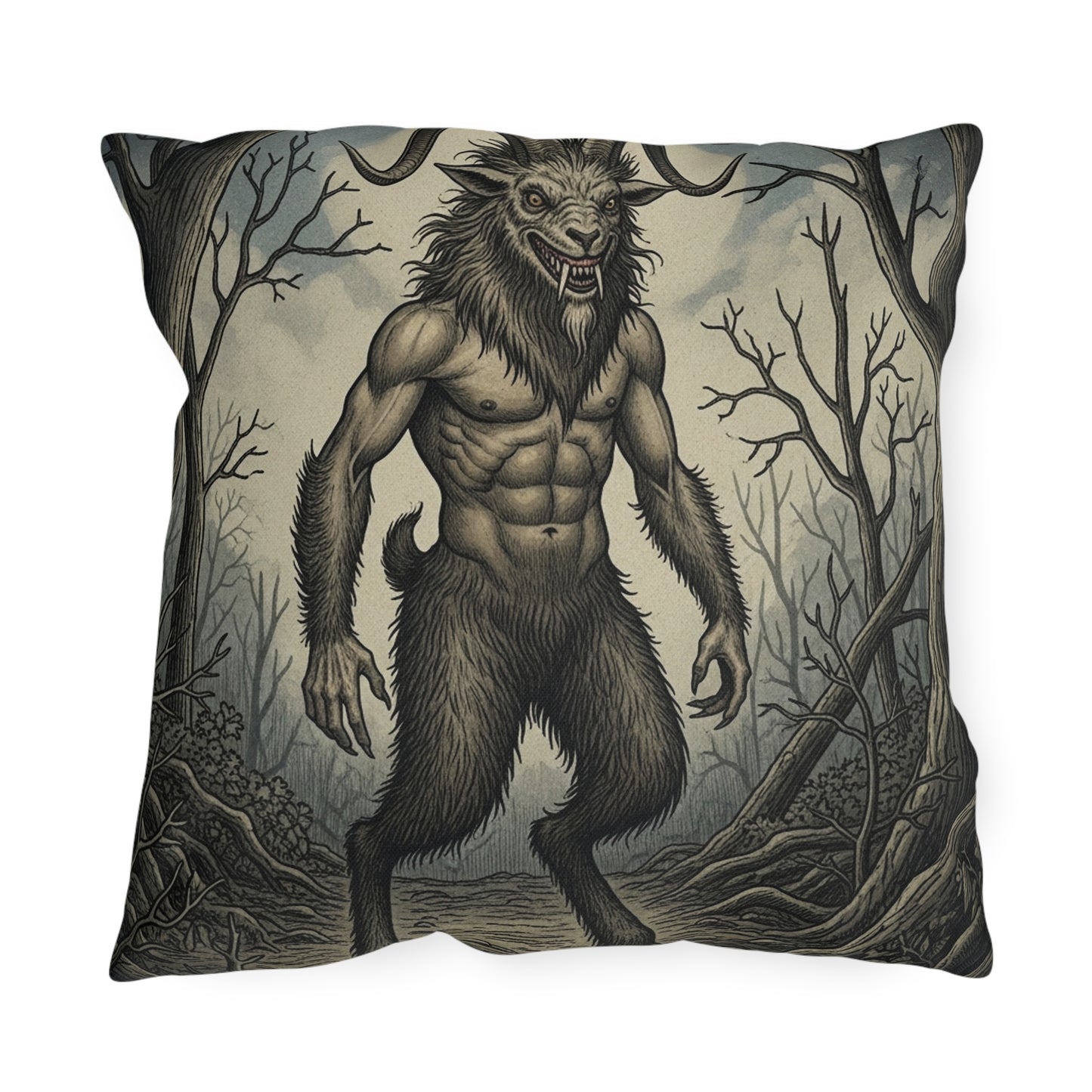 Outdoor Pope Lick Monster Throw Cushions