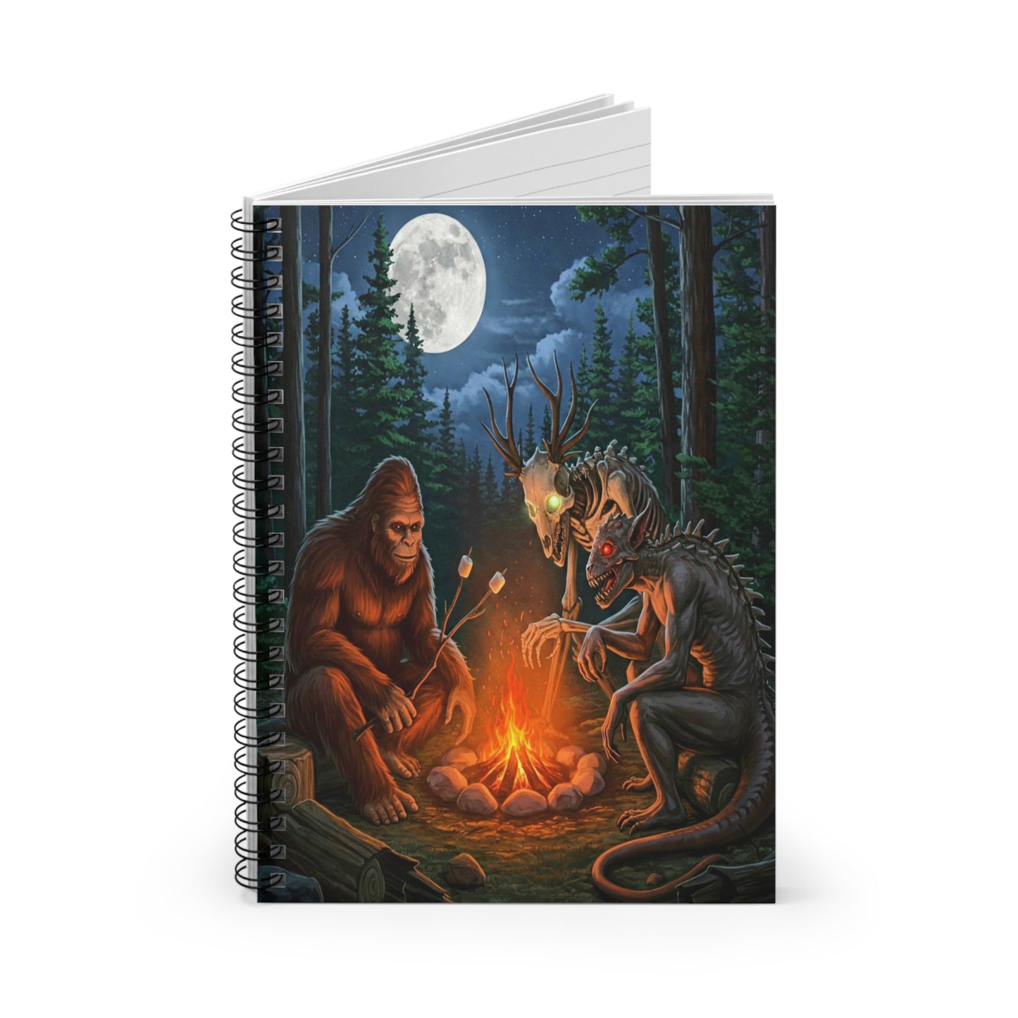 Cryptids Camping Spiral Notebook