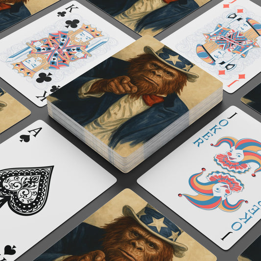 Uncle Sam Bigfoot Playing Cards