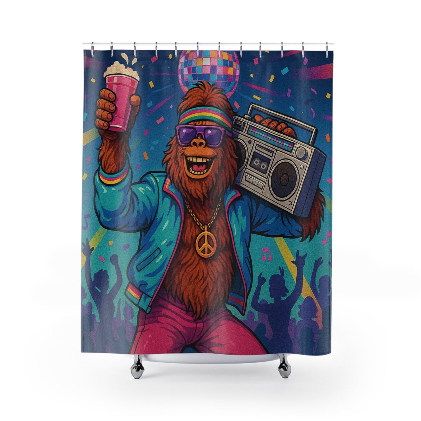 Disco Bigfoot Shower Curtain