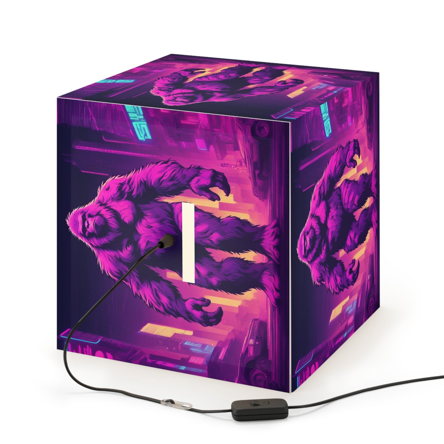 Neon Cryptid Urban Bigfoot Light Cube