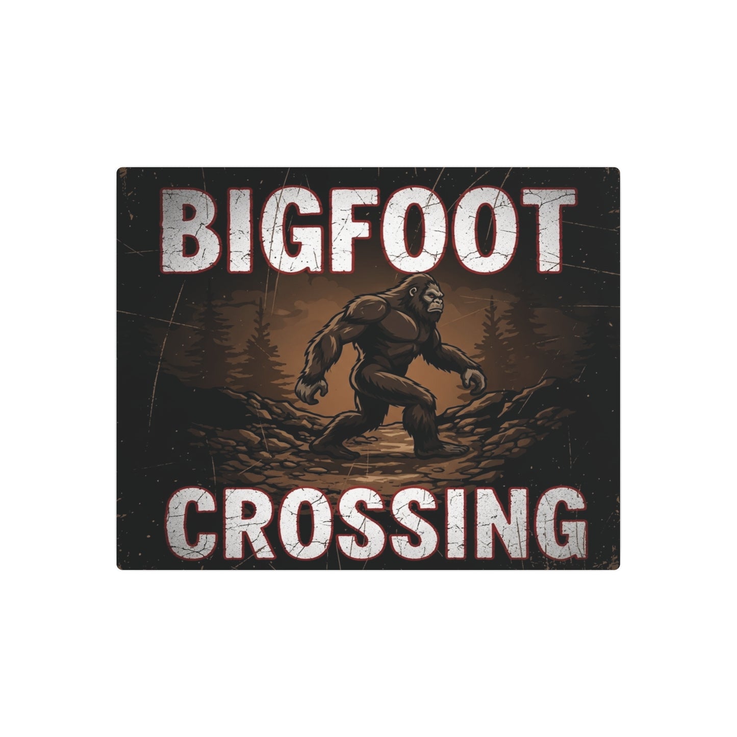 Bigfoot Crossing Metal Art Sign