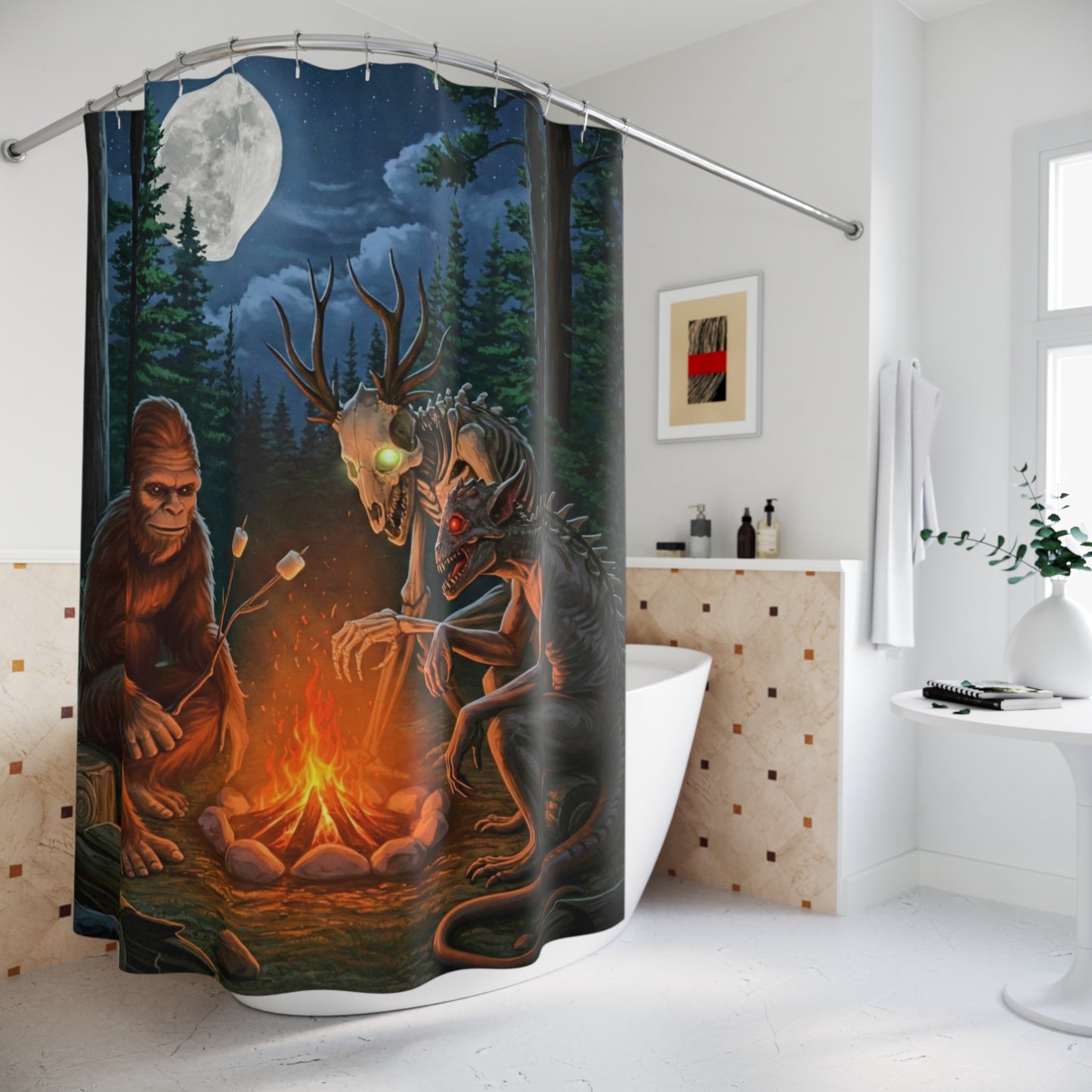 Cryptids Camping Shower Curtain