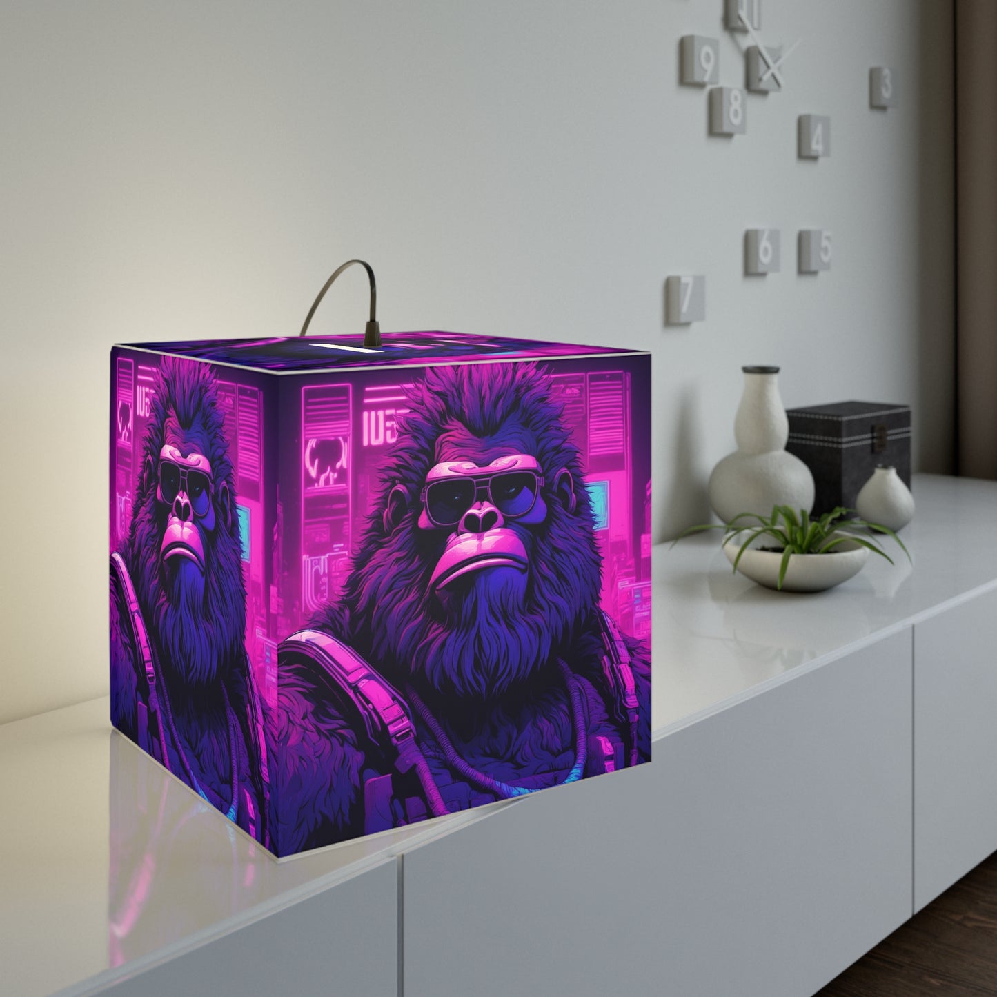 Neon Cryptid Bigfoot Light Cube