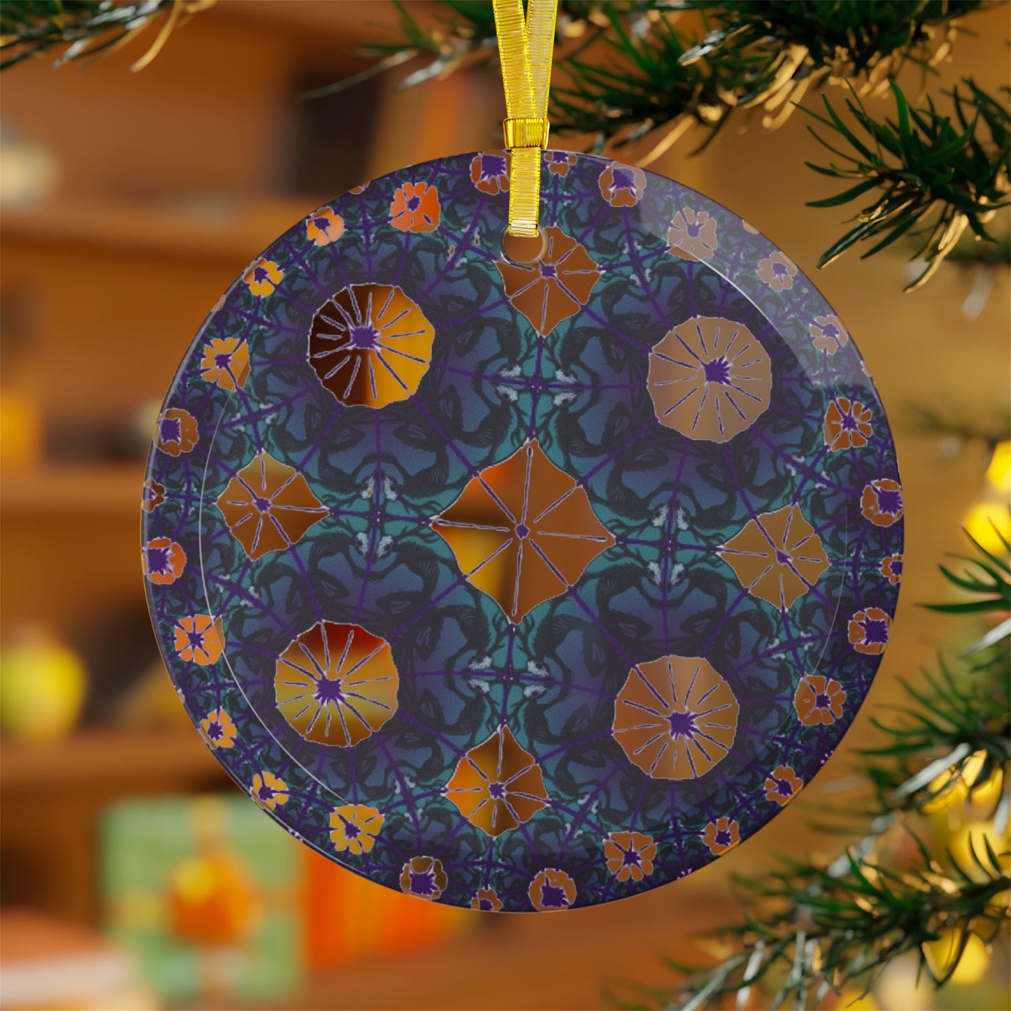 Kaleidoscope Wendigo  Glass Ornaments