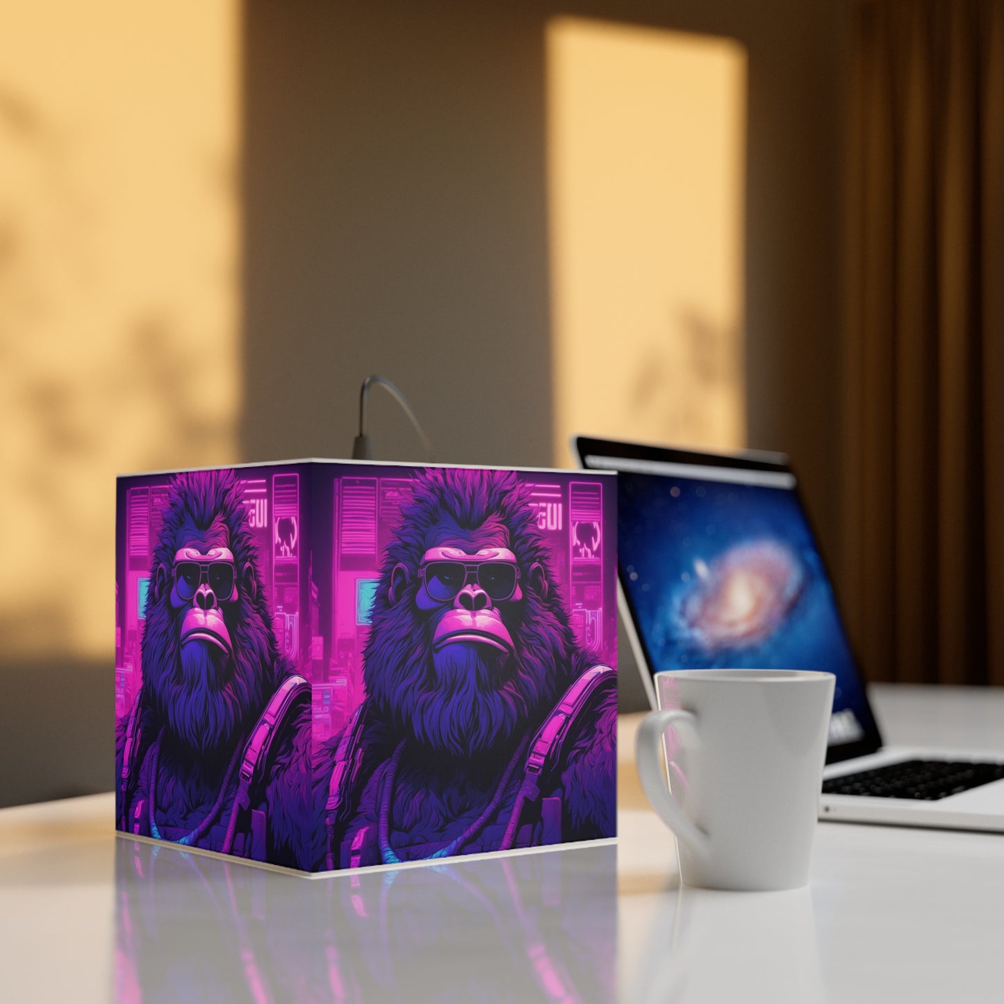 Neon Cryptid Bigfoot Light Cube
