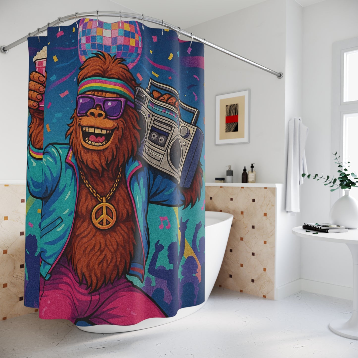 Disco Bigfoot Shower Curtain