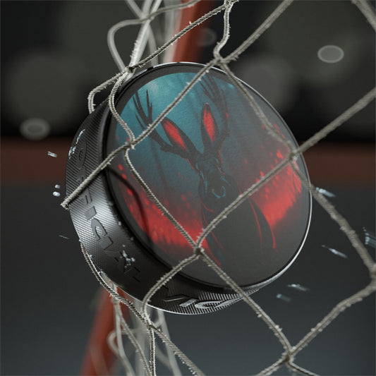 Demon Jackalope Hockey Puck