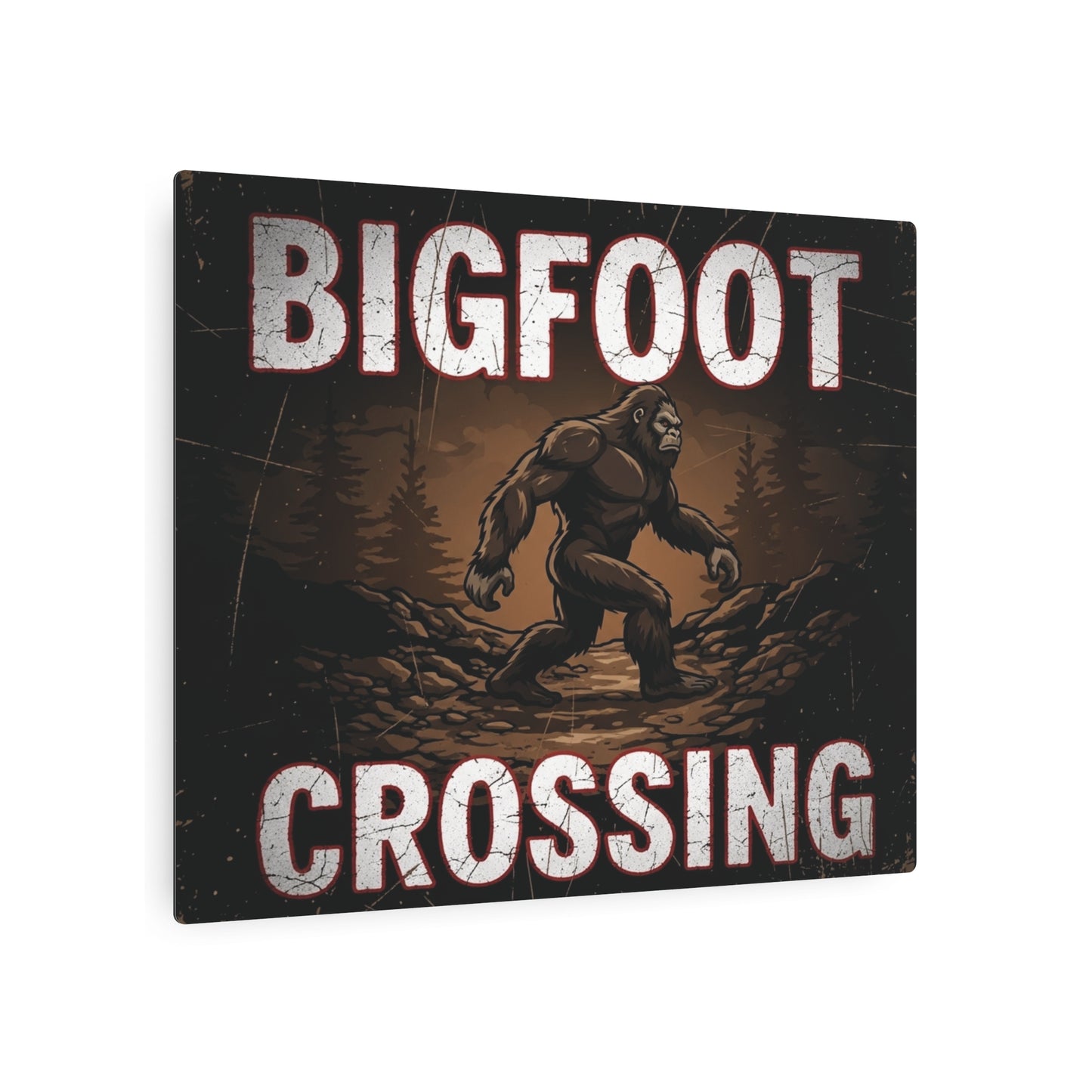 Bigfoot Crossing Metal Art Sign