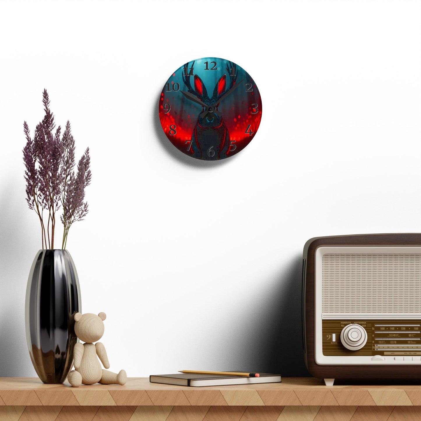 Demon Jackalope Acrylic Wall Clock