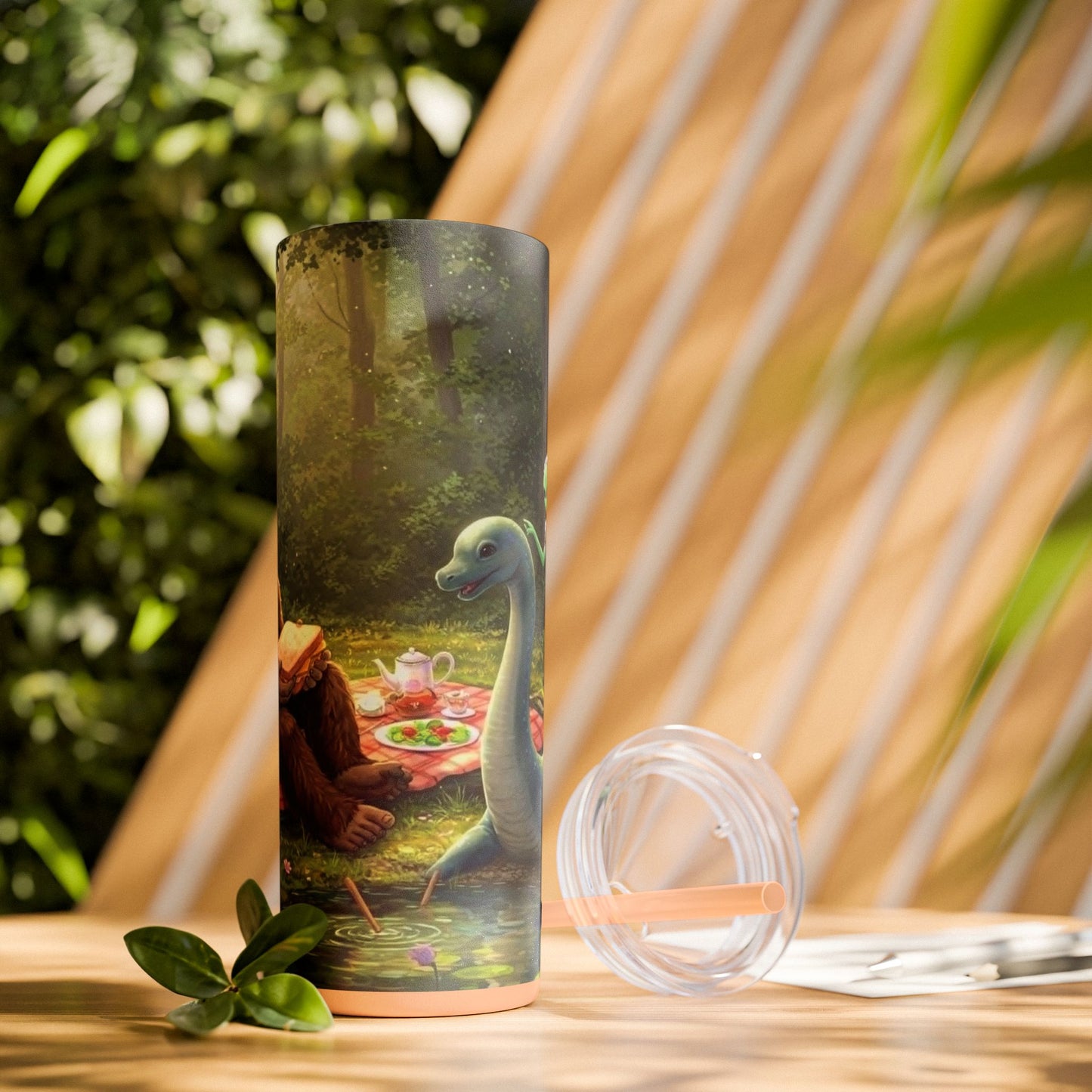Cryptid Picnic Skinny Tumbler with Straw