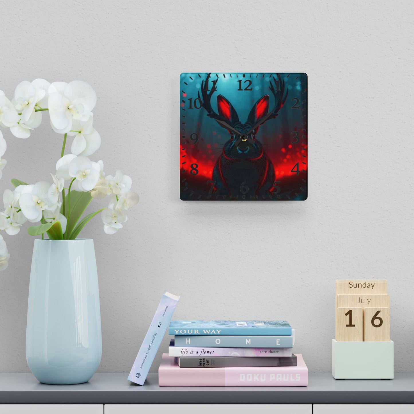 Demon Jackalope Acrylic Wall Clock