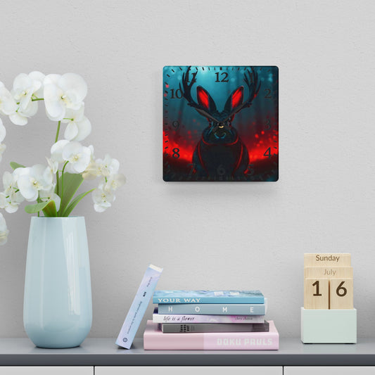 Demon Jackalope Acrylic Wall Clock