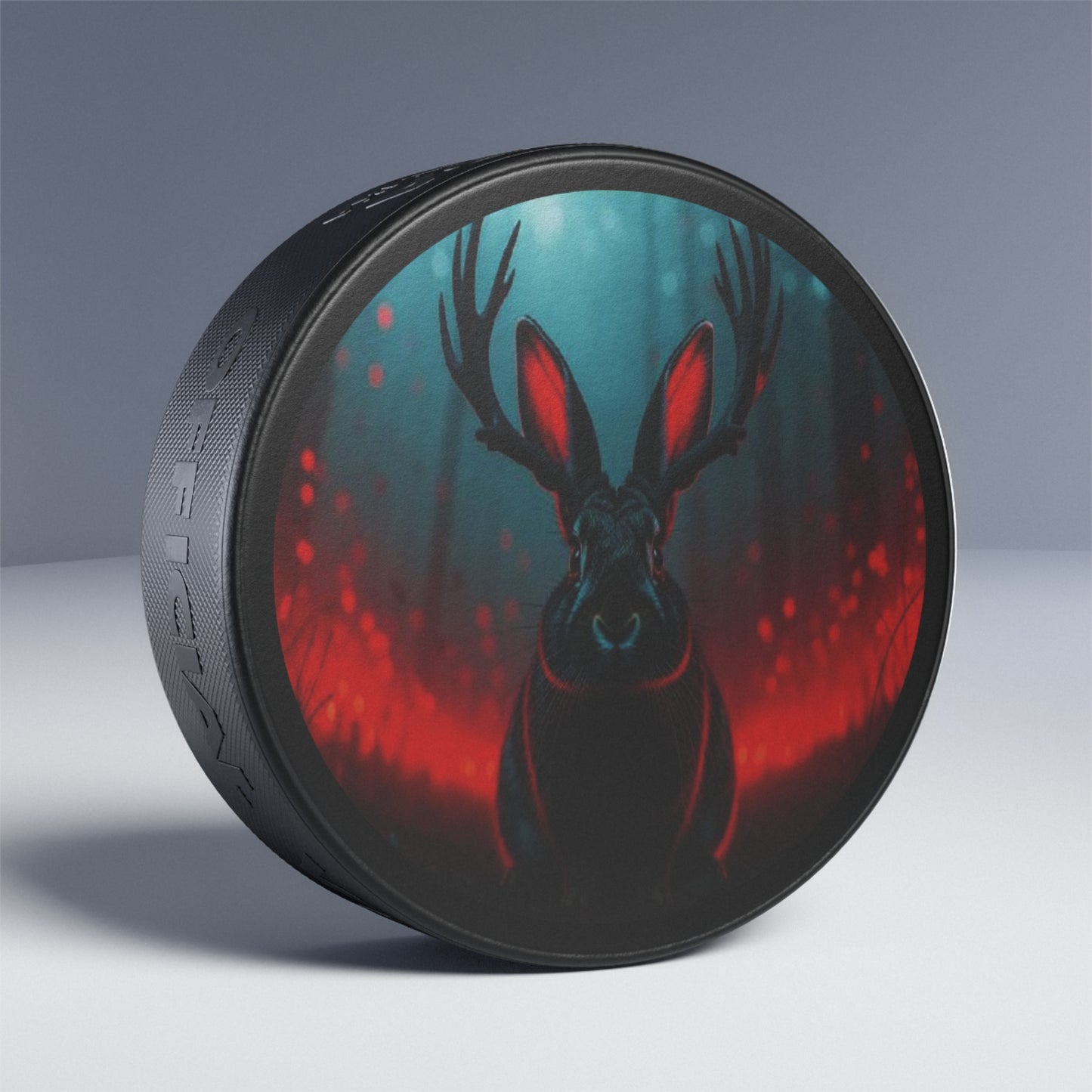 Demon Jackalope Hockey Puck