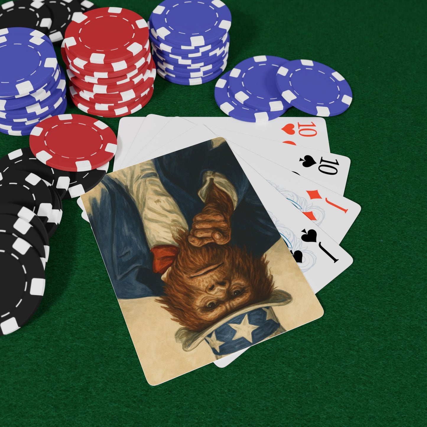 Uncle Sam Bigfoot Playing Cards