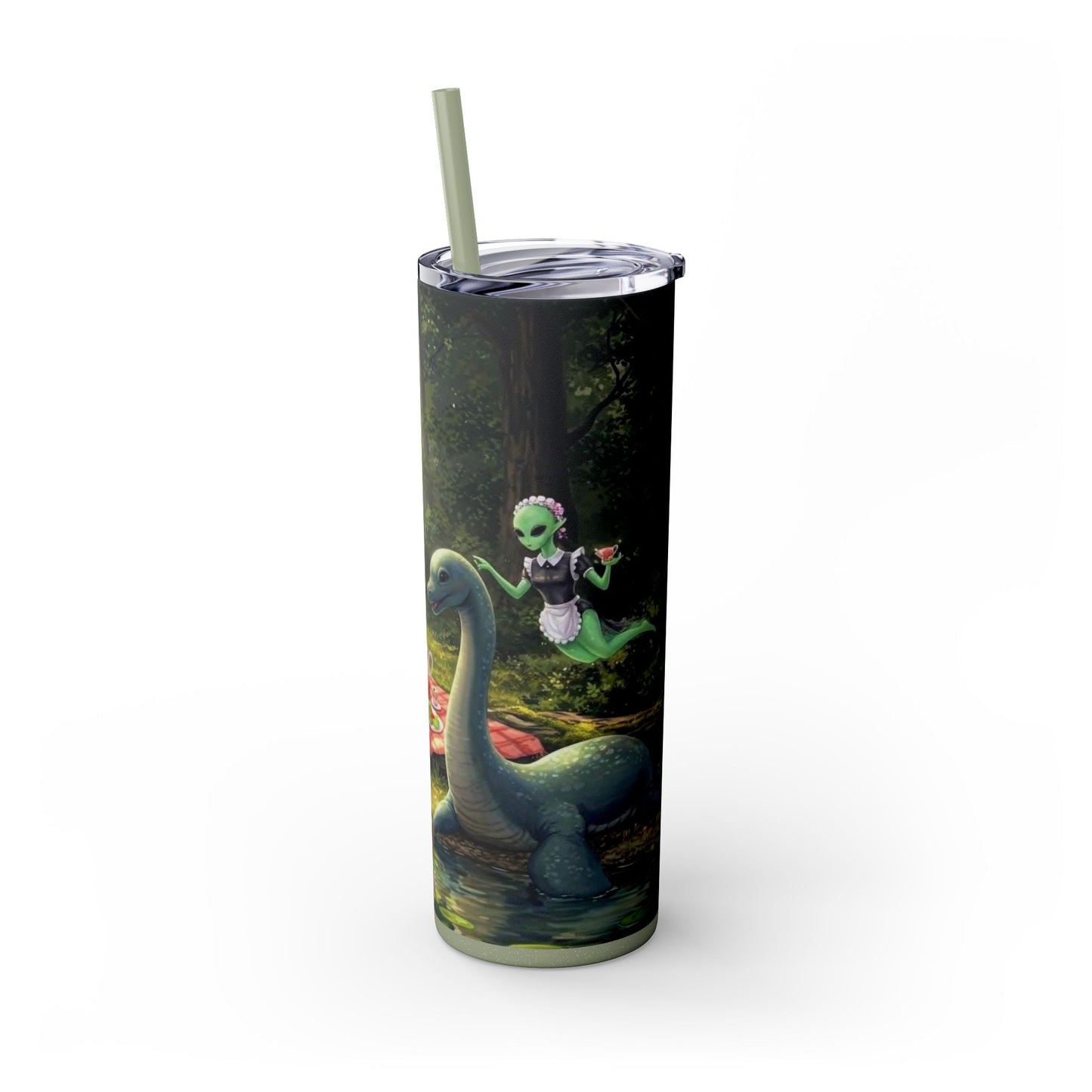 Cryptid Picnic Skinny Tumbler with Straw