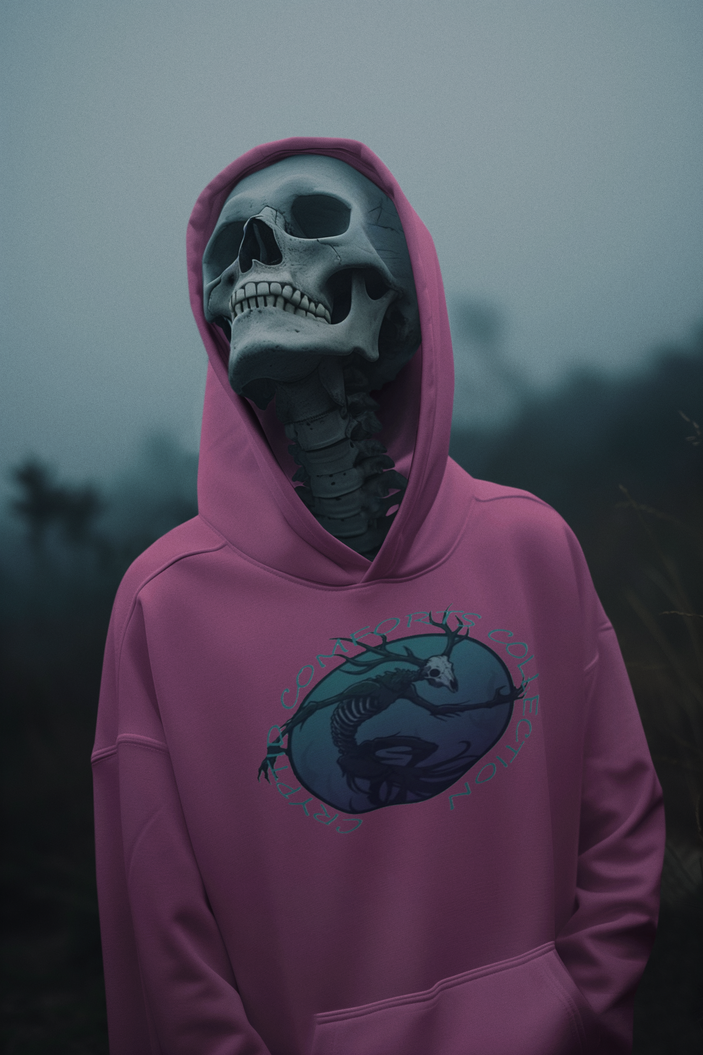 Womens Blue Wendigo Graphic Hoodie