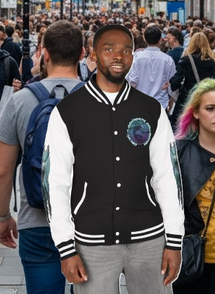 Mens Blue Wendigo Heavyweight Letterman Jacket