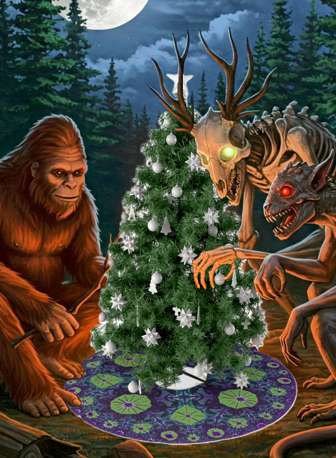 Kaleidoscope Wendigo Christmas Tree Skirt