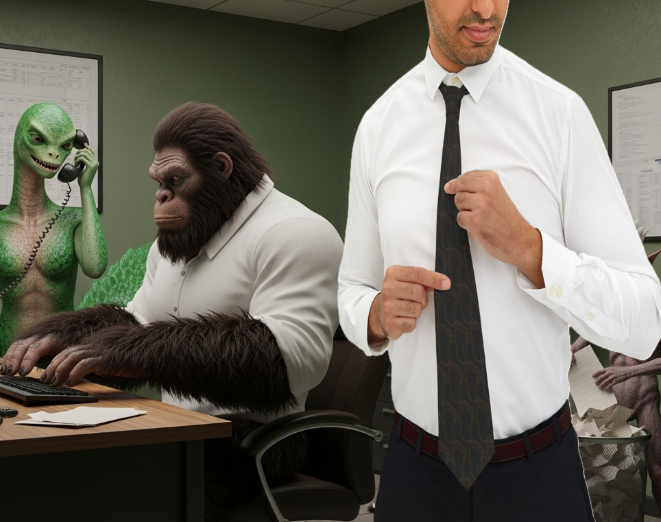 Bigfoot Footprint Mens Tie
