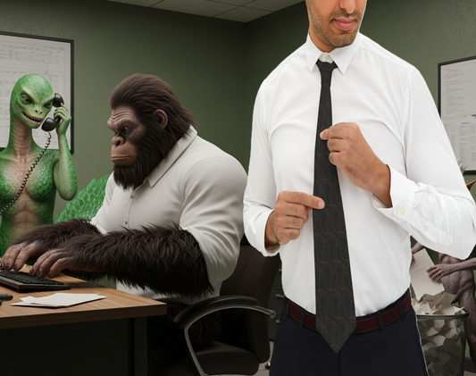Bigfoot Footprint Mens Tie