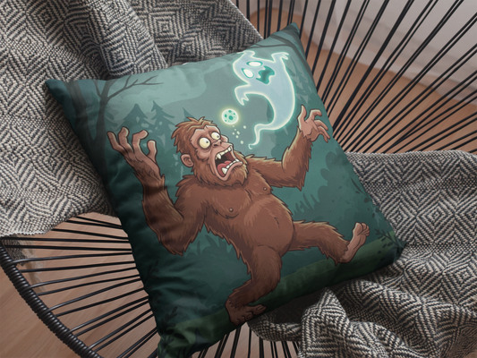 Bigfoot and Ghost Square Pillow