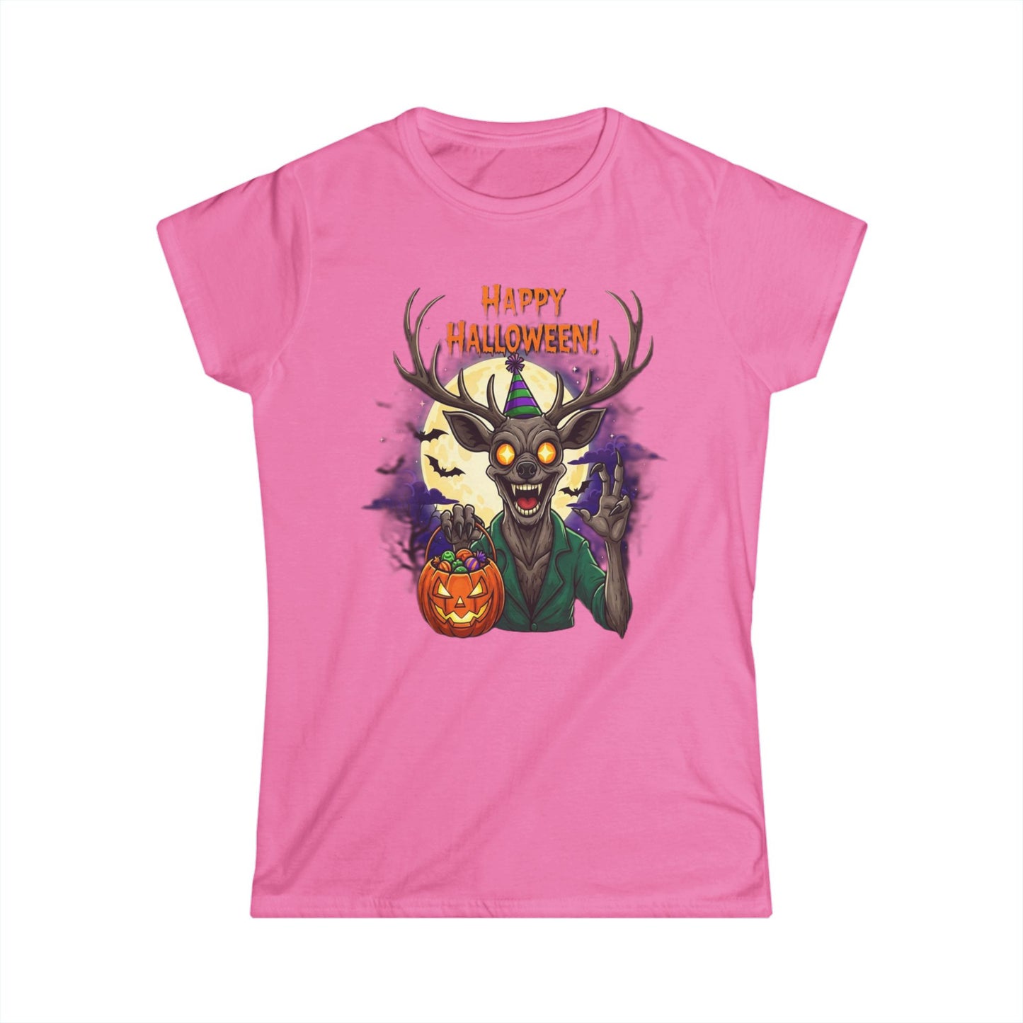 Womens Happy Halloween Wendigo Softstyle Tee