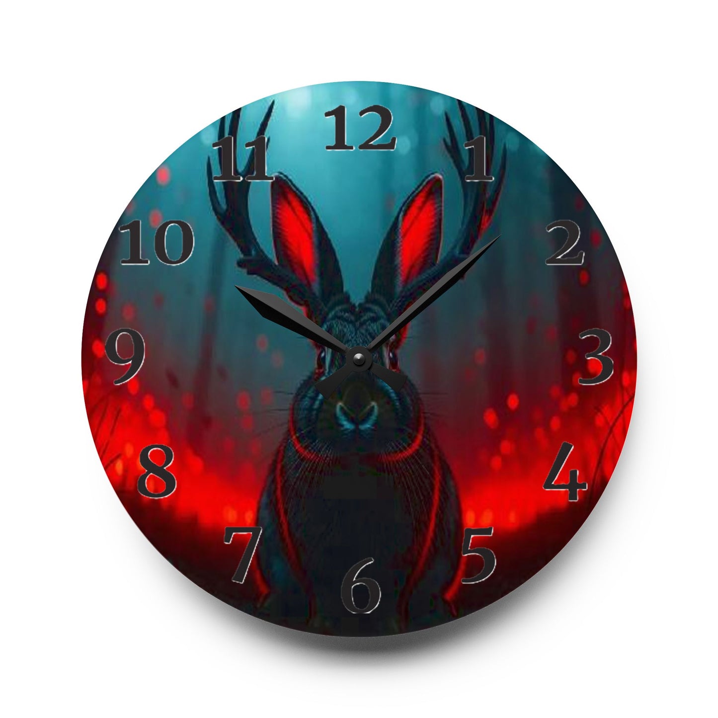 Demon Jackalope Acrylic Wall Clock
