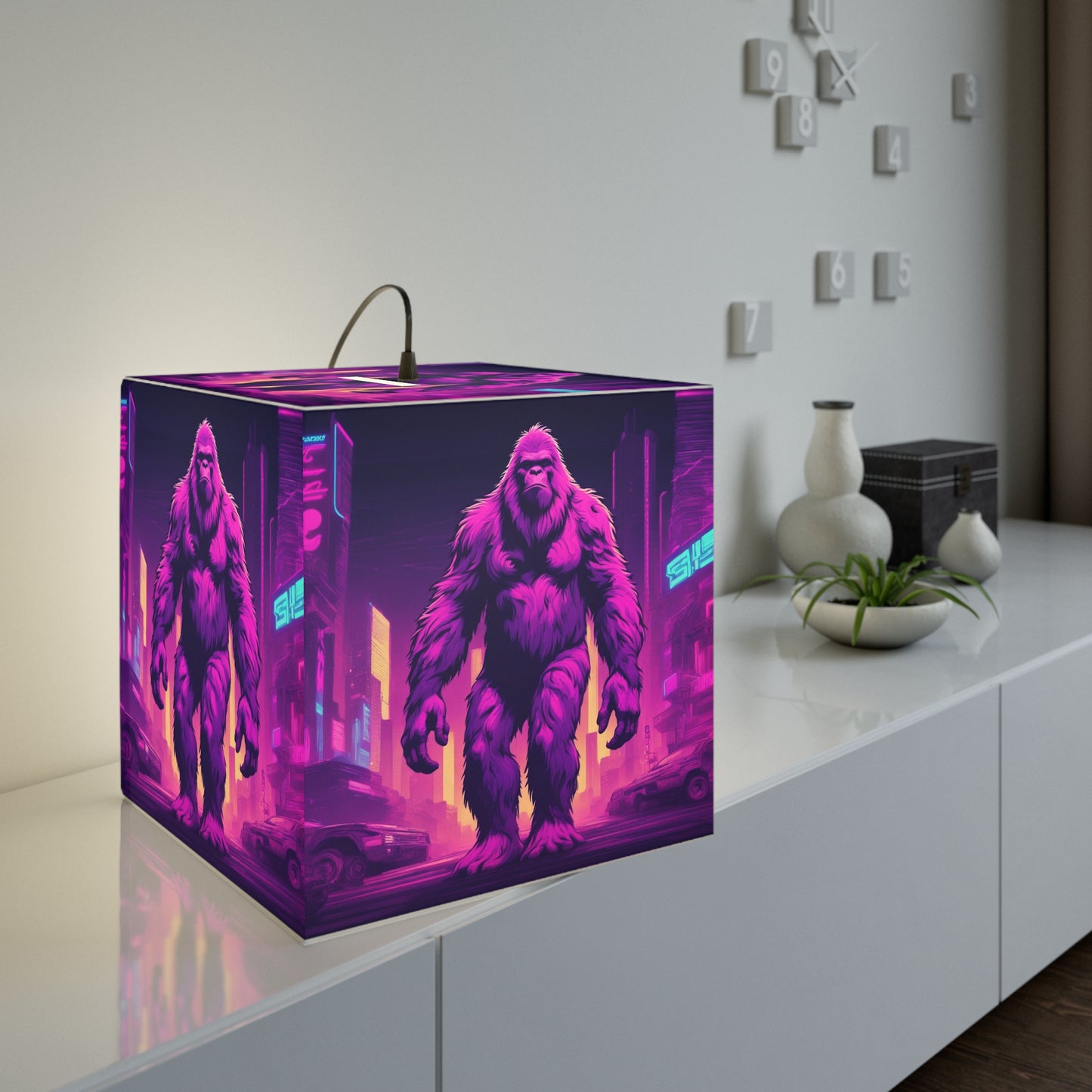 Neon Cryptid Urban Bigfoot Light Cube