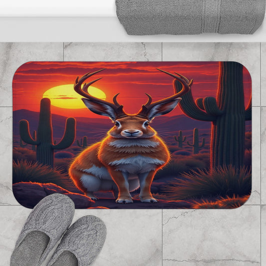 Jackalope Desert Sunset Bath Mat
