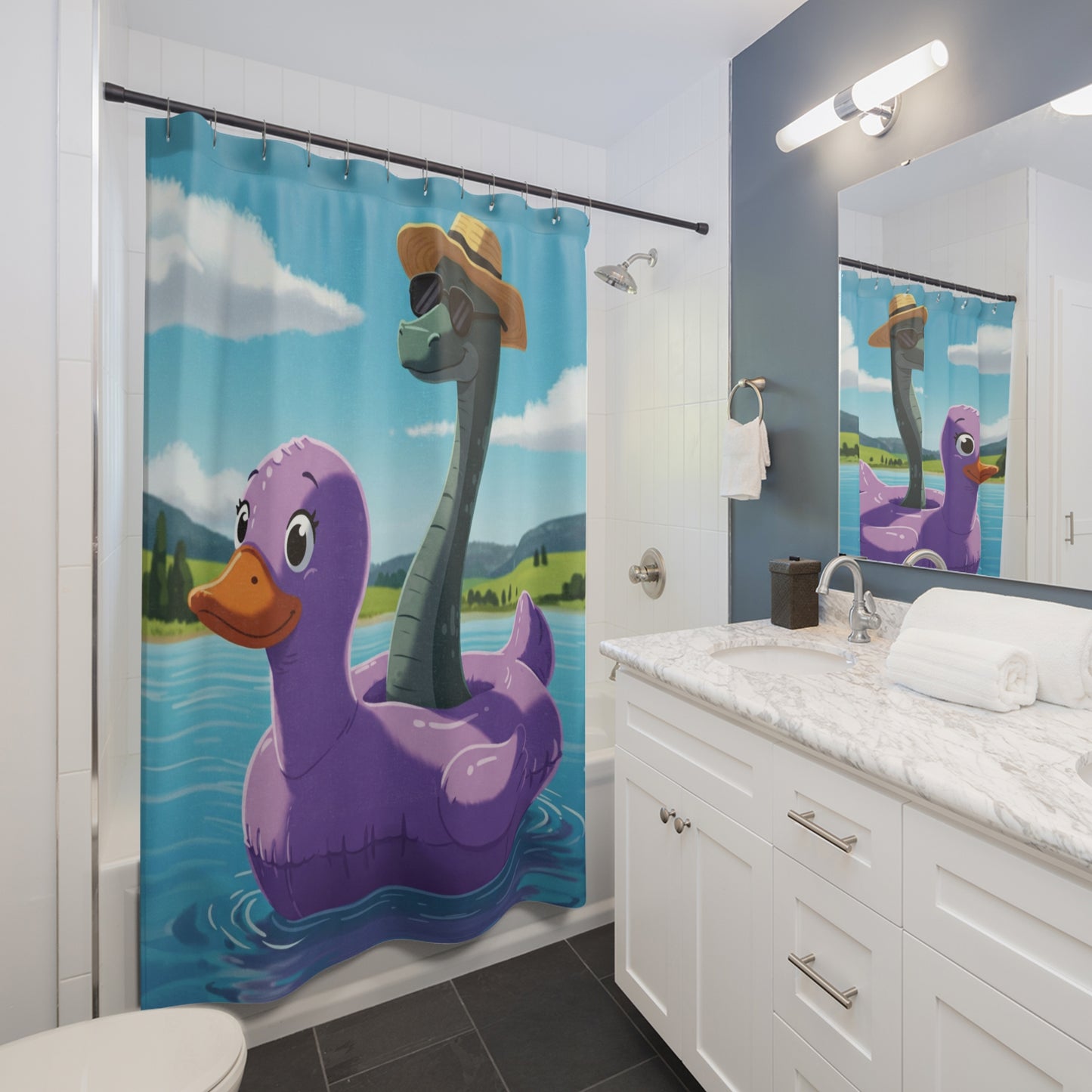 Nessie & Duck Shower Curtain