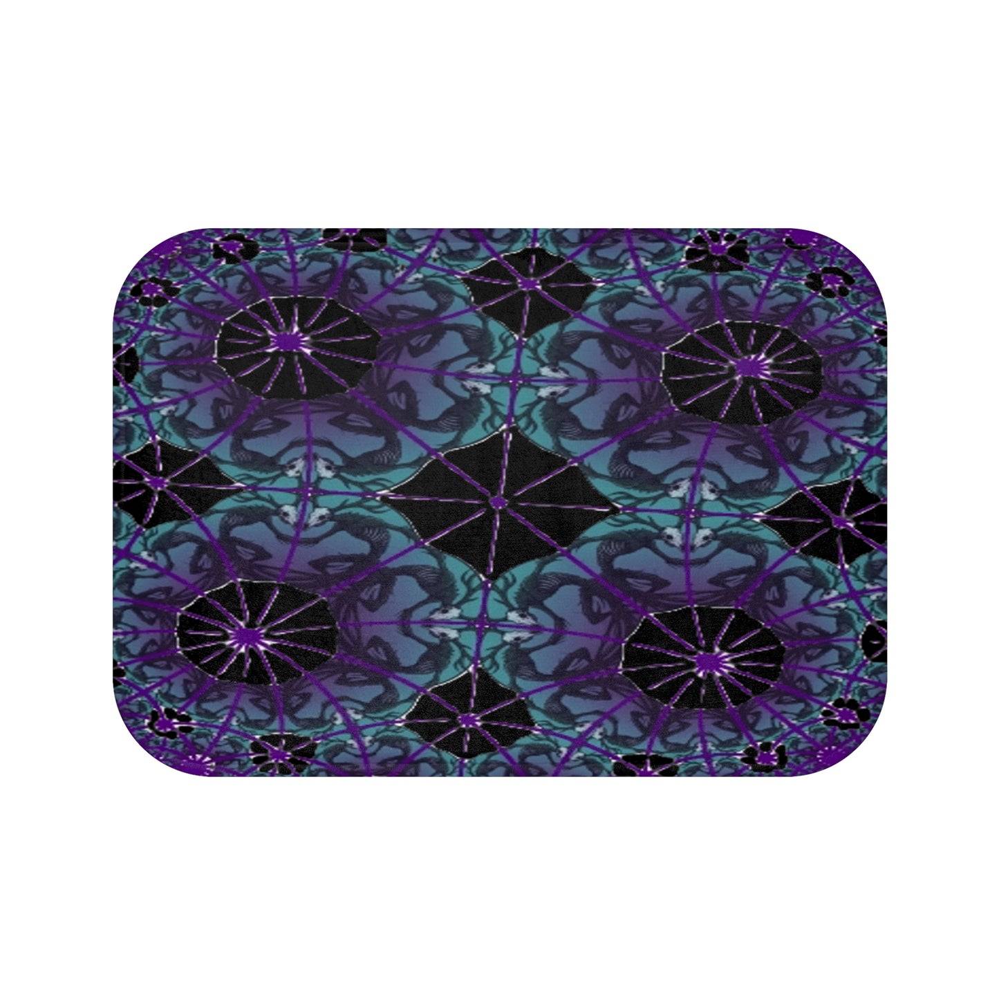 Black Kaleidoscope Wendigo Bath Mat