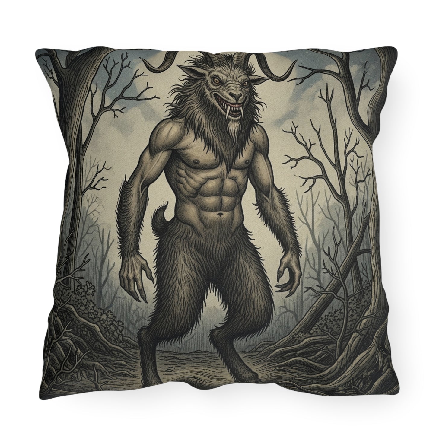 Outdoor Pope Lick Monster Throw Cushions