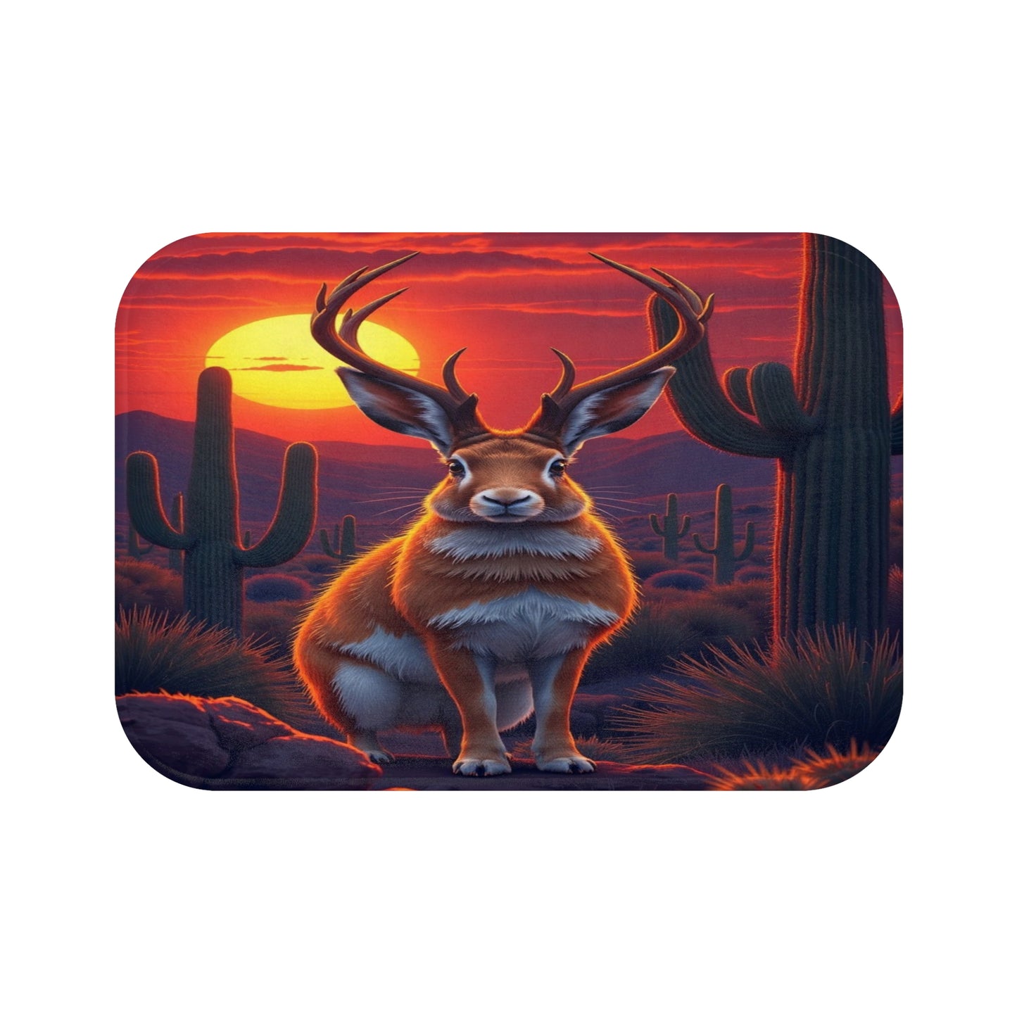 Jackalope Desert Sunset Bath Mat