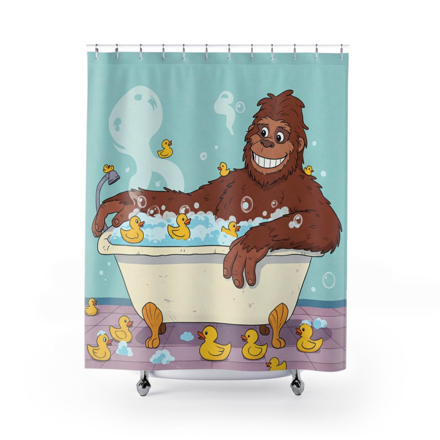 Bigfoot Bath Time Shower Curtain