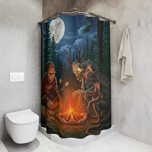 Cryptids Camping Shower Curtain