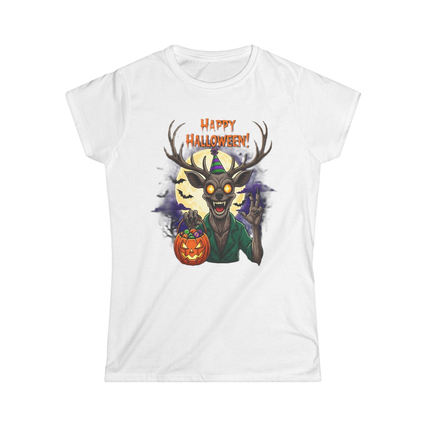 Womens Happy Halloween Wendigo Softstyle Tee