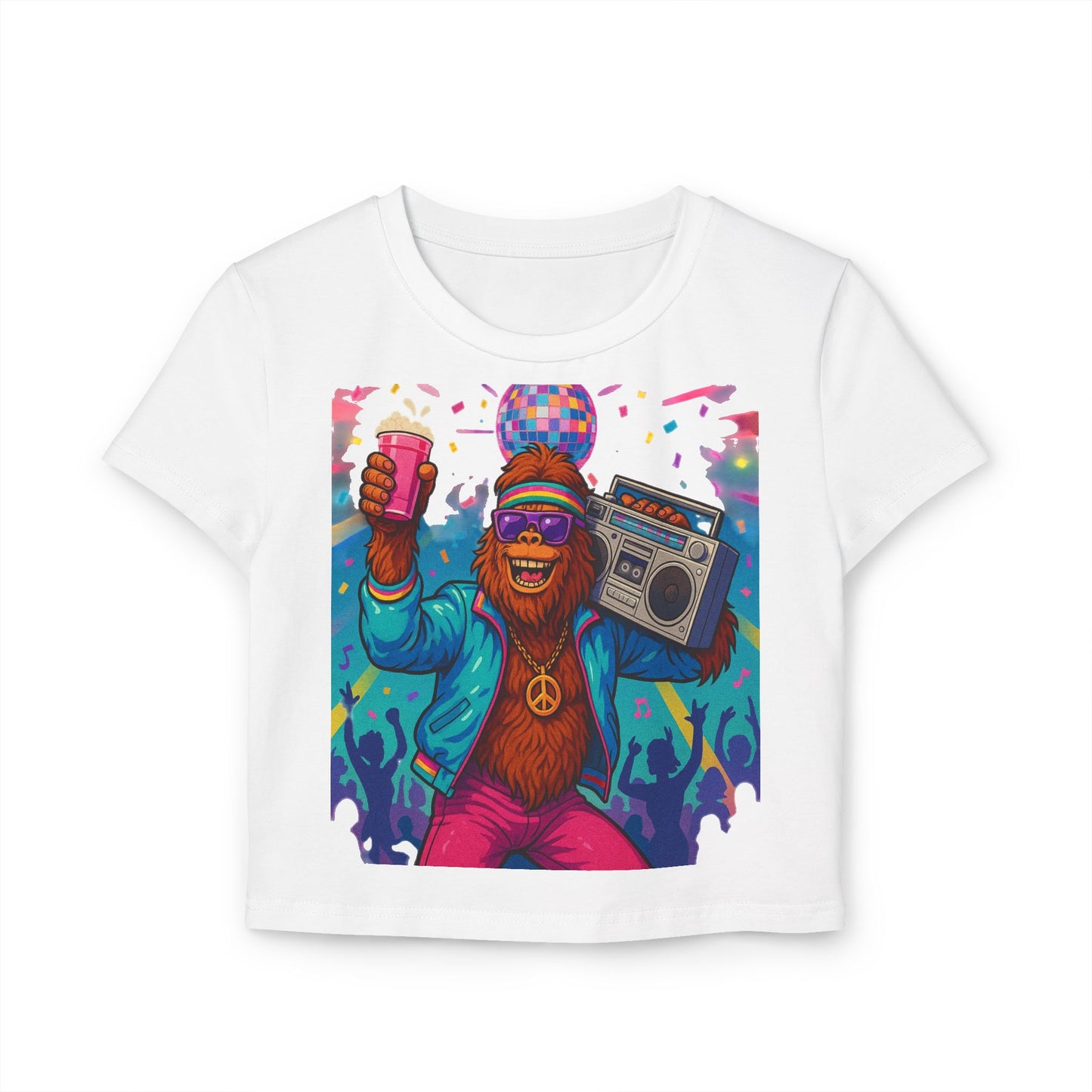 Retro Disco Bigfoot Women's Baby Tee