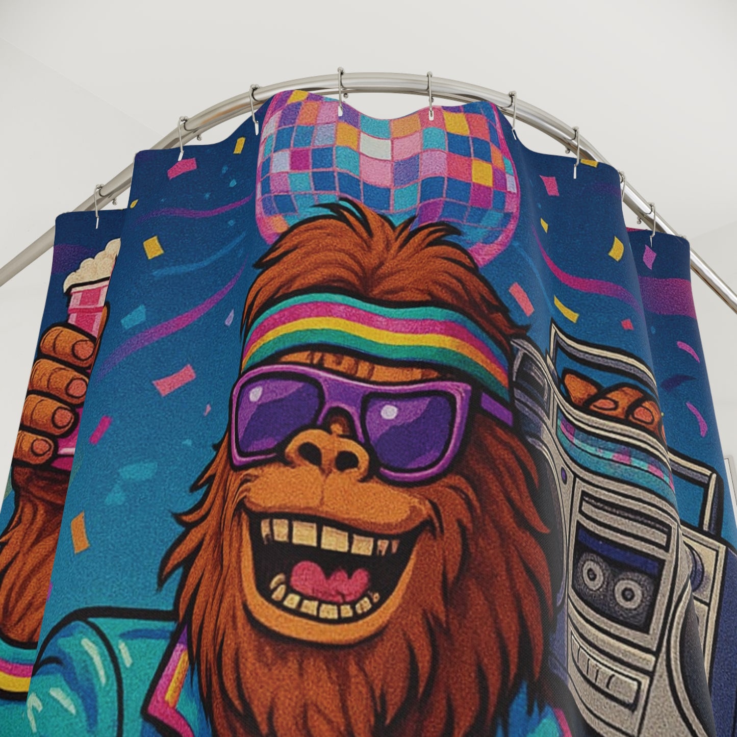 Disco Bigfoot Shower Curtain