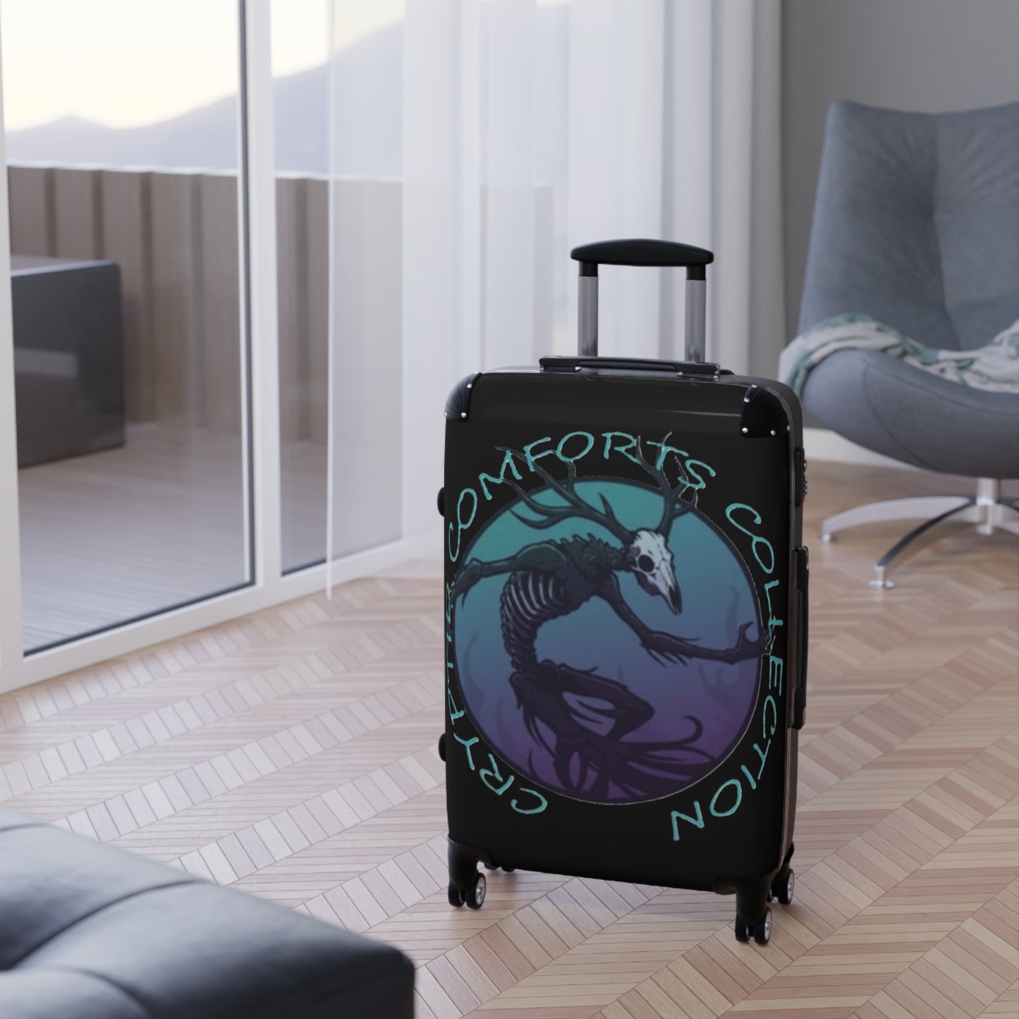 Cryptid Comforts Collection Blue Wendigo Suitcase
