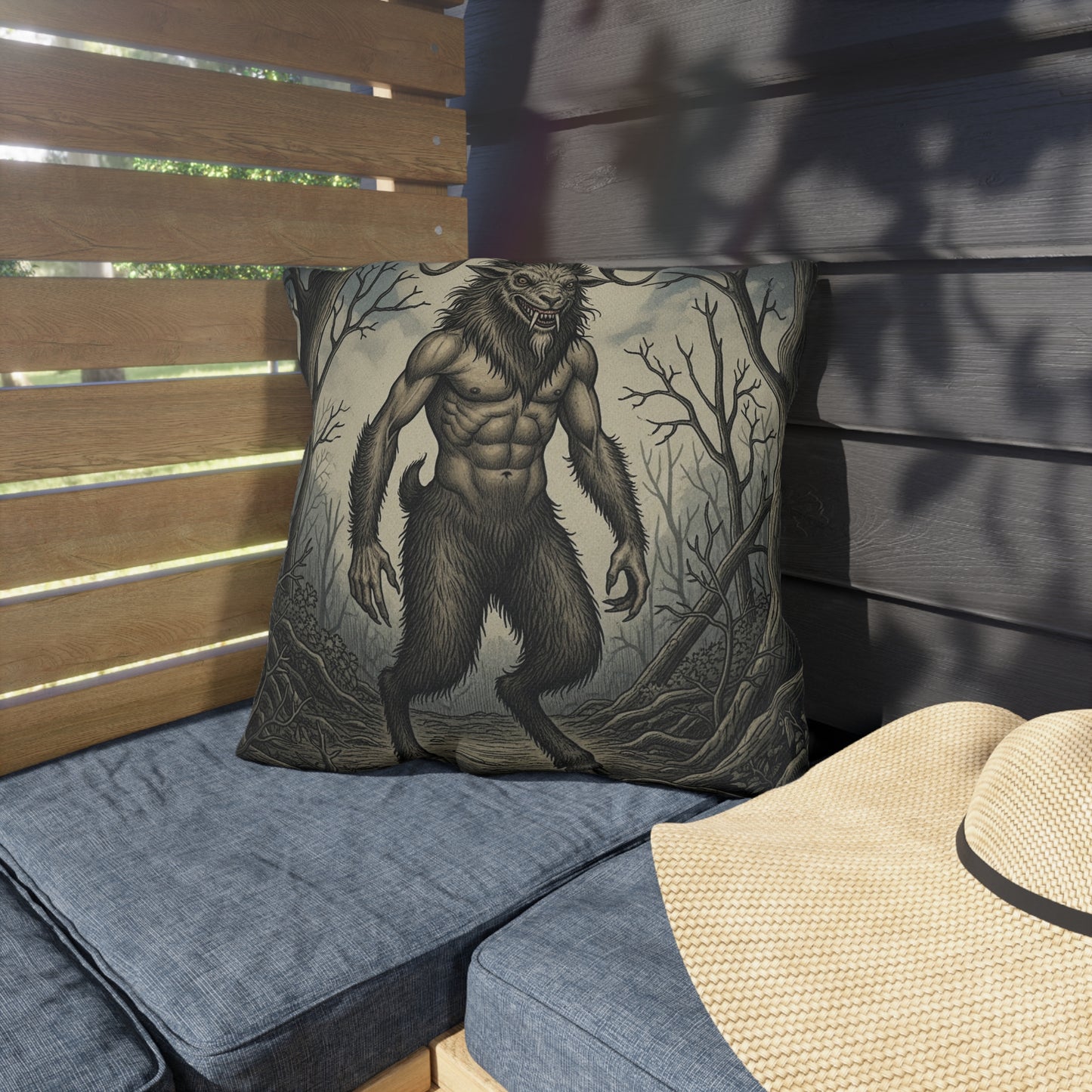 Outdoor Pope Lick Monster Throw Cushions